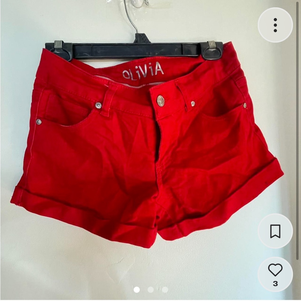 Delia's Olivia cuffed red shorts